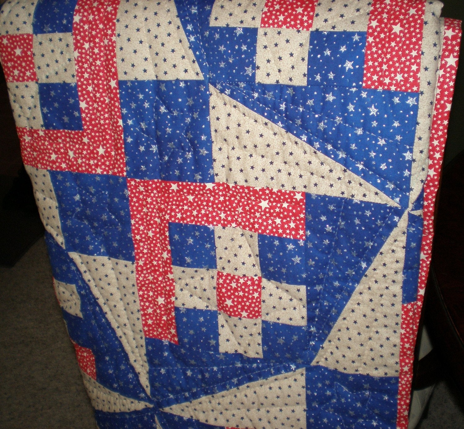 Red White and Blue Lap Quilt,Quilt,gift,birthday,holiday decor,anniversary,patriotic decor