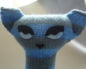 Knitted Siamese oriental stripy cat
