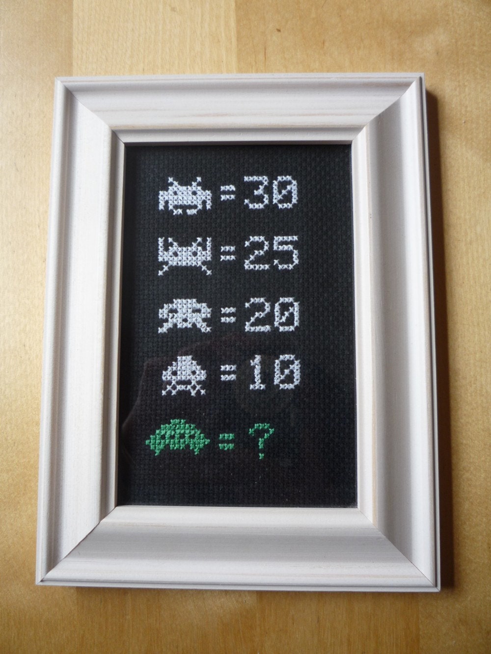 Space Invaders cross stitch sampler needlepoint