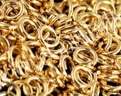 Jumprings 18g 7mm ID Gold Colored Enameled Copper, 1 oz, approximately 156 jump rings