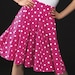 Full Circle Polished Cotton Circle Skirt - White Dots on Hot Pink - Free Ship