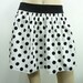 White with Black Polka Dots - Short Gathered Skirt with contrast waistband - Polka Dot Skirt - Many Color Options - Free USA Ship