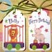Circus Carninval Hang Tags, Vintage Inspired Set of 12 Gift Tags