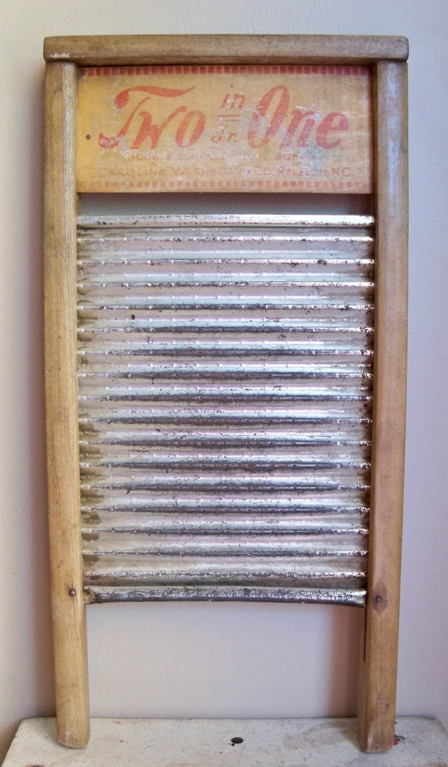 Wood and Metal Washboard Two in One Jr. by tuckedawaytreasures