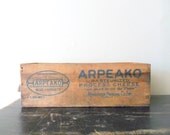 vintage 30s 40s wooden arpeako cheese box - industrial - distressed - organization - container