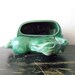 emerald green ceramic horse planter - hollywood regency - spring - equine