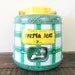 mid-century green and yellow fiesta jug insulated camping thermos - 1950s - fathers day