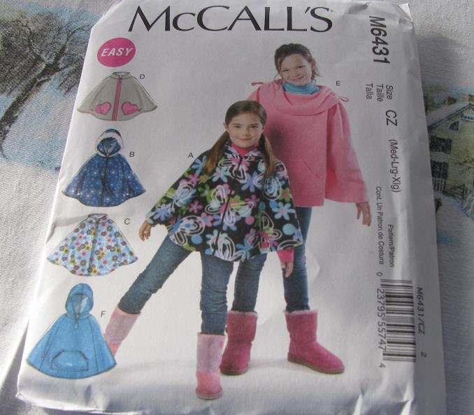 Poncho Childs Sewing Pattern McCalls 6431 New 50% off
