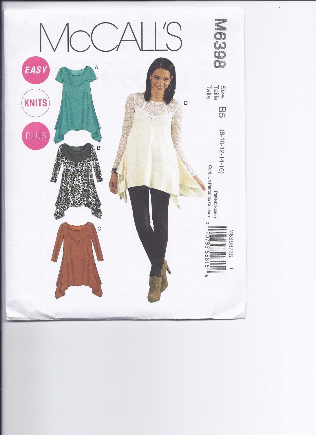 McCalls Pattern M6398 Misses Womens Tunics half off Free shipping in USA