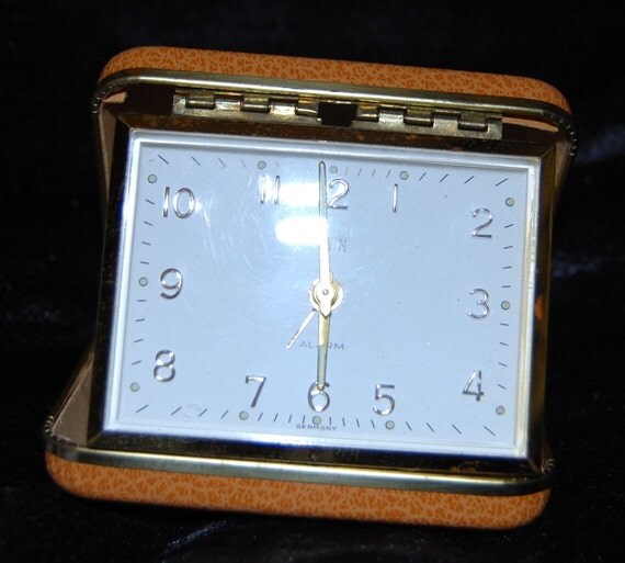Vintage Elgin Travel Alarm Clock Germany by GreatStuff2730 on Etsy