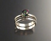 Mystic Topaz Wedding Set, Sterling Silver, any size