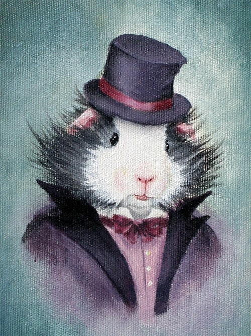 Cheswick Tiddlywink Guinea Pig Victorian Portrait 5 x 7
