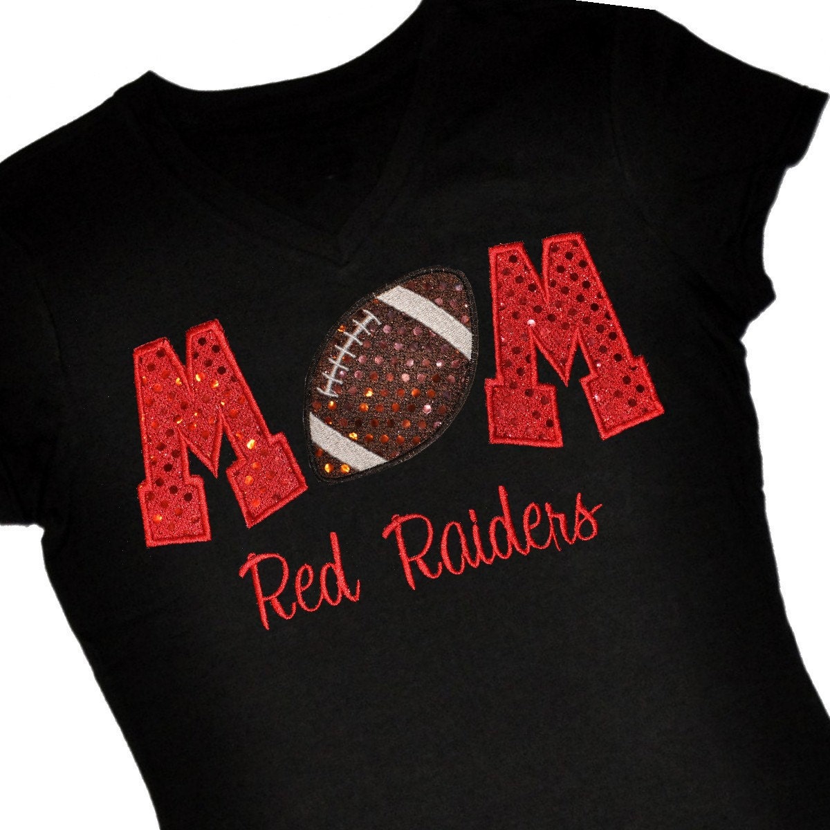 Items similar to Custom FOOTBALL Mom Sequin Applique Shirt...Team Name