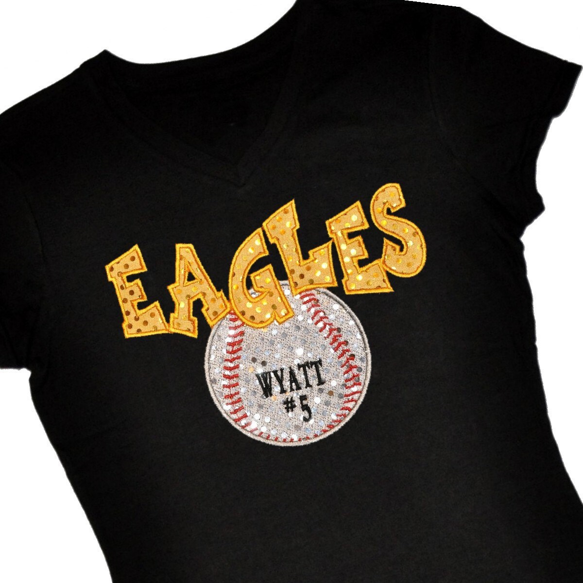 Items similar to Custom BASEBALL Sequin Applique Spirit Shirt