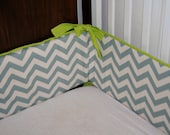 Zig Zag Chevron Crib Bumper- Boy or Girl- YOU PICK DETAILS