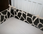 Custom Crib Bumper- Giraffe Print- Pick your piping and ties