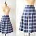 vintage pleated skirt : CATHOLiC SCHOOLGiRL navy plaid