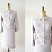 vintage 1960s dress : 60s gray peter pan collar tweed women's suit
