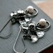 Crystal Quartz Freshwater Pearl Earrings, Oxidized Silver - Cascading Gemstone Droplets