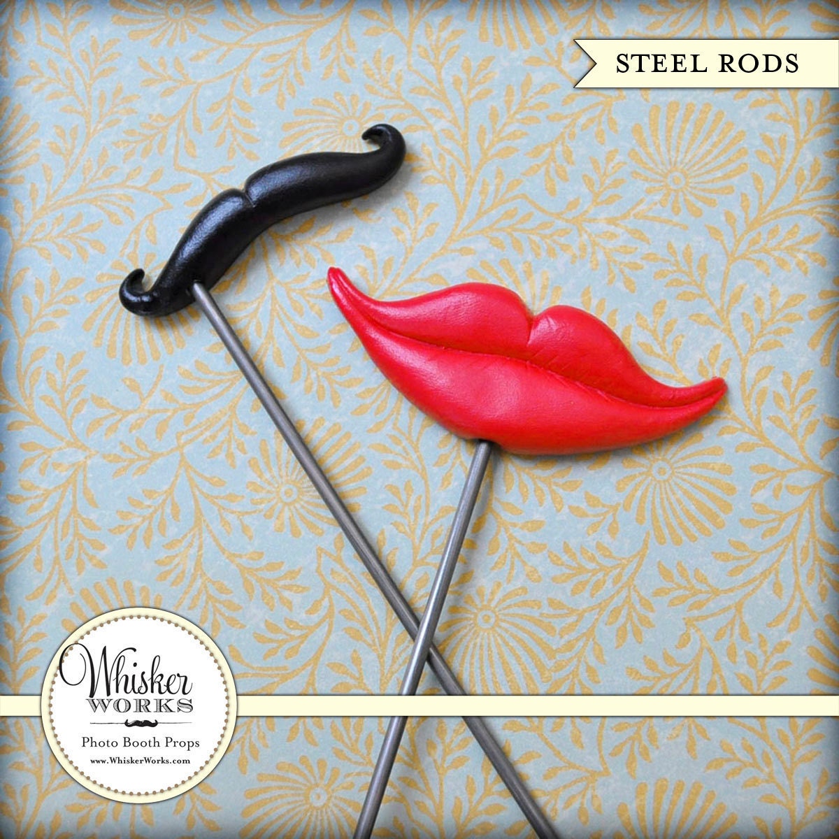 Photo Booth Props on STEEL RODS - The Sassy Couple - Set of 2 Il_170x135