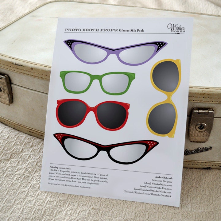 DIY Photo Booth Printables - Mix Pack - Glasses Il_170x135
