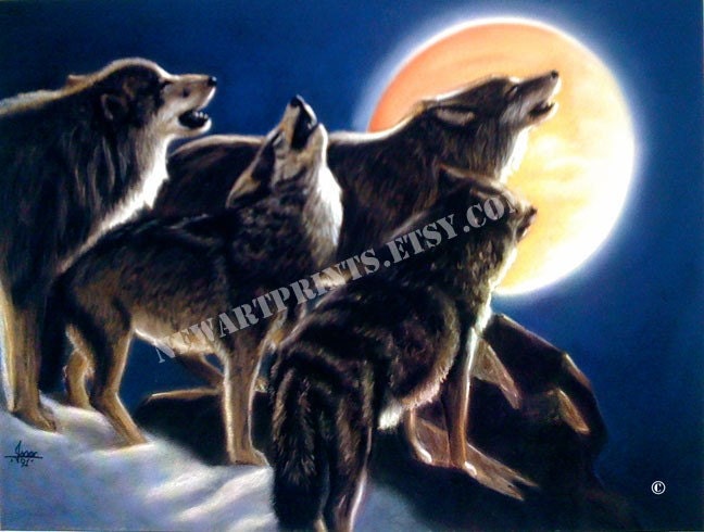 Howling at the Moon 12x16 (LIMITED EDITION PRINT)