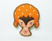 Face painter - fox - imaginary girl felt pin