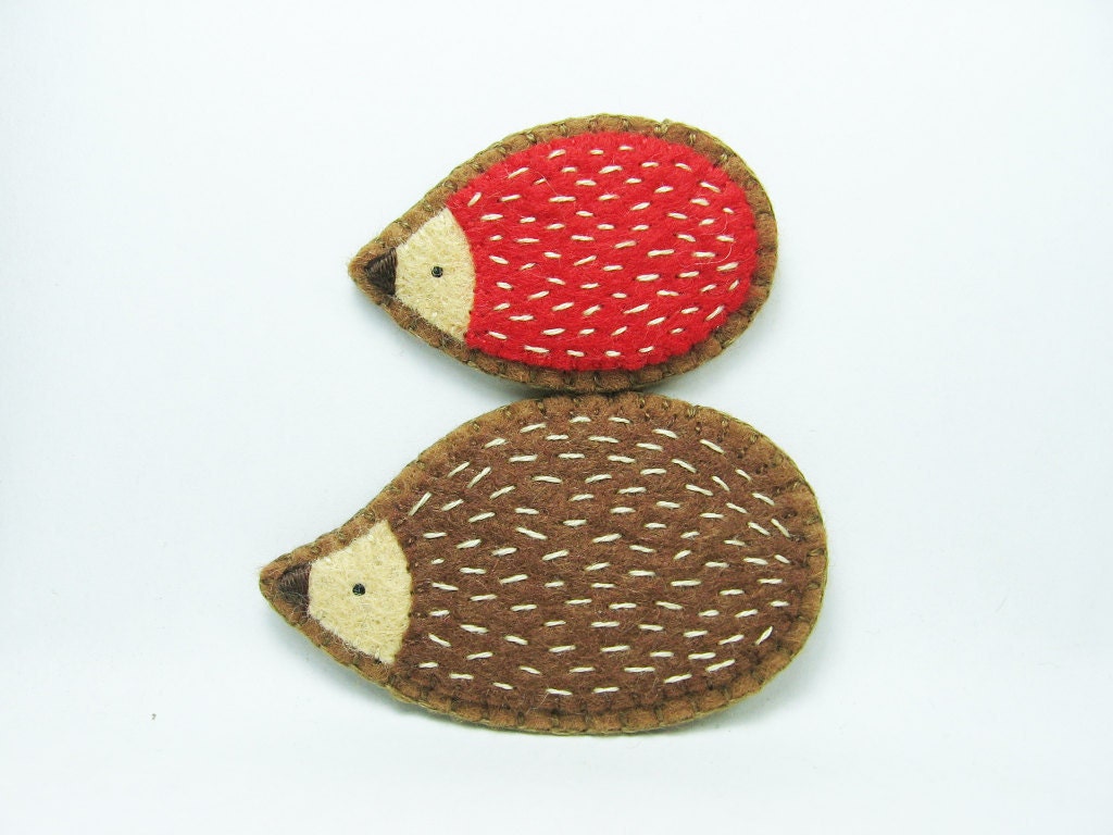 Candy combo hedgehogs felt pins