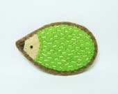 SALE Friendly hedgehog felt pin - small size - made to order - hanaletters