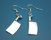 Butcher Knife Earrings - zombie weapon creepy cute earrings scary horror jewelry quirky funky earrings geek fun funny earrings rockabilly