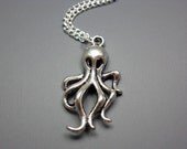 Octopus Necklace - funky jewelry punk jewellery fun geek chic animal tentacle creepy sea creature rockabilly silver plated szeya designs