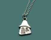 Mushroom House Necklace - woodland smurf gnome fairy elf faery retro cartoon old school 80s 90s cute quirky funny jewelry geeky fun szeya