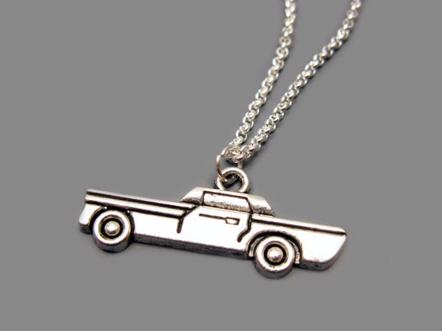 Car Necklace - geek chic nerd old school jewellery Classic Sedan rockabilly cool funky humor jewelry fun kitschy silver plated szeya designs