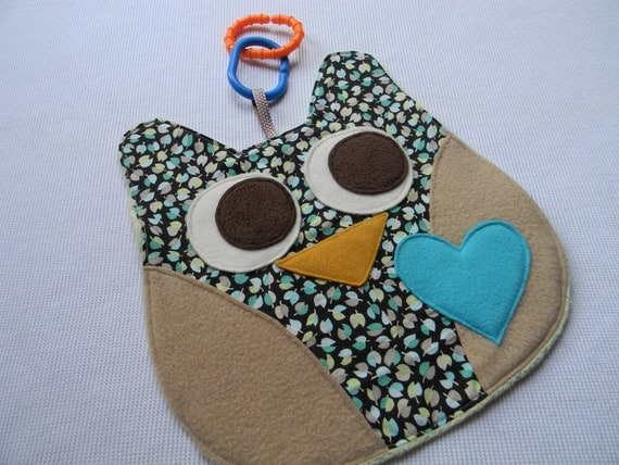 Baby Owl Lovey Blanket - security blanket toy