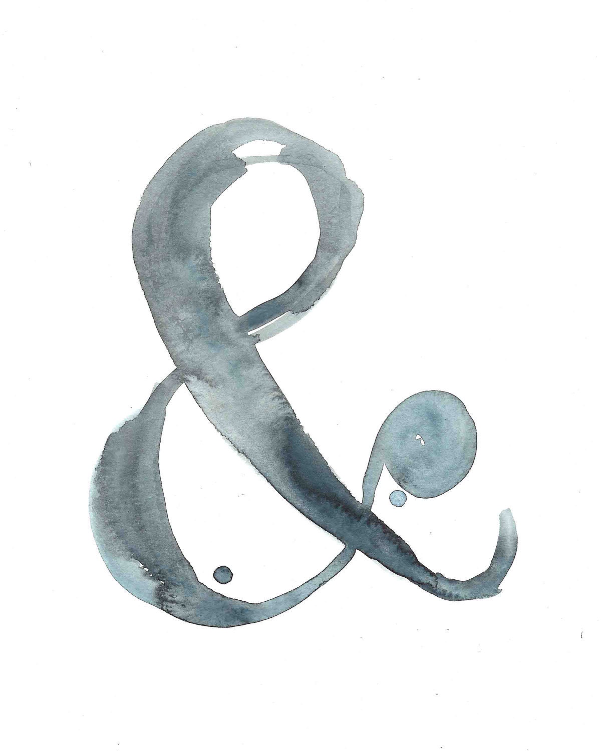 Ampersand Print - Watercolor & - Print from my Original Illustration - 8"x10"