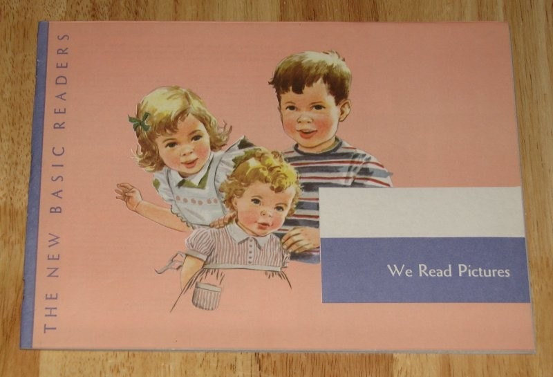 1951 We Read Pictures - Dick and Jane and Sally pre-reading picture book - MINT - unused