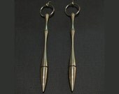 Stainless Steel Earrings - Silver drop jewelry - Lathe Turned - Hand made