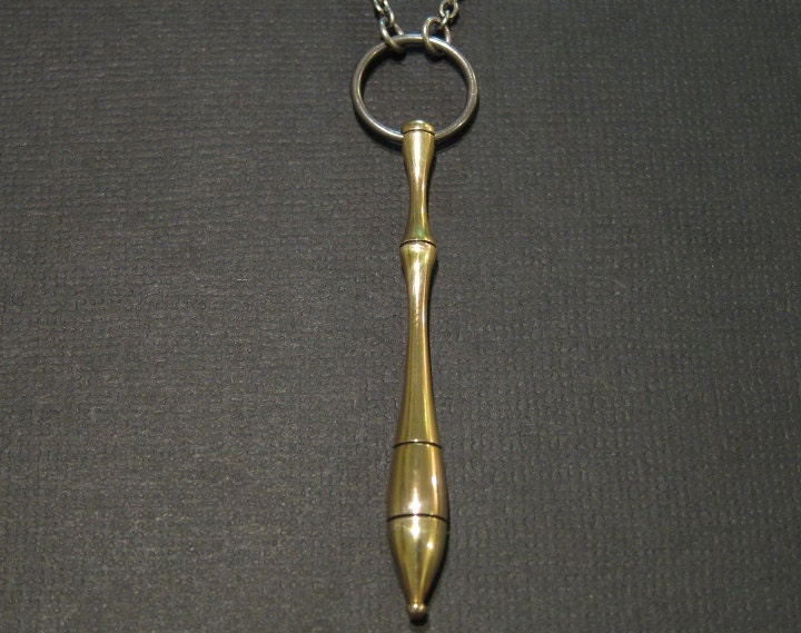 Brass Jewelry - Steampunk Spike Missile Necklace - Lathe Turned - Hand made