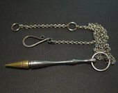 Stainless Steel and Brass Jewelry - Silver and Brass Steampunk Spike Missile Necklace - Hand made