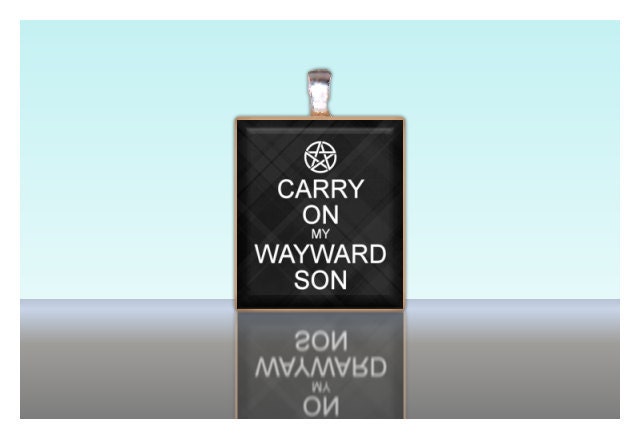 Scrabble Tile Pendant Carry On My Wayward Son Black SUPERNATURAL SPN Fan Custom Charm