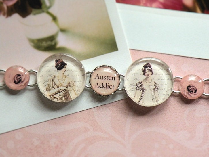 Jane Austen AUSTEN ADDICT Silver Bracelet Charm