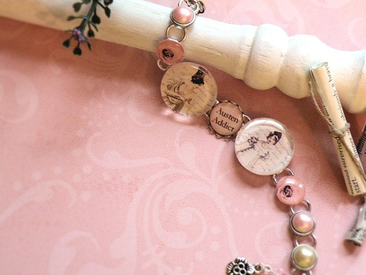 Jane Austen AUSTEN ADDICT Silver Bracelet Charm