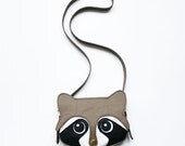 Original handmade Raccoon Leather Bag, Raccoon Bag, Animal Bag, Shoulder bag