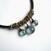 Leather Necklace with Moss Aquamarine Briolettes