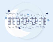 Love You to the Moon Collection - Thank You Cards - INSTANT DOWNLOAD