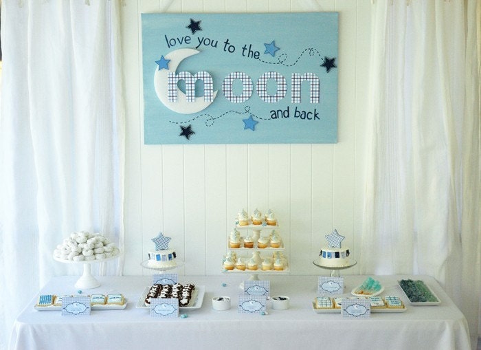 Love You to the Moon Baby Shower Collection - Invitation - P.I.Y. (print-it-yourself)