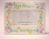 Picture Frame Pastel Flowers Girl Hand Painted Personalized