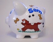 Personalized Piggy Bank Dogs Puppies