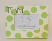 Personalized Baby Frame Soft Green Polka Dots