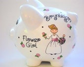 Flower Girl Gift Personalized Piggy Bank for Wedding